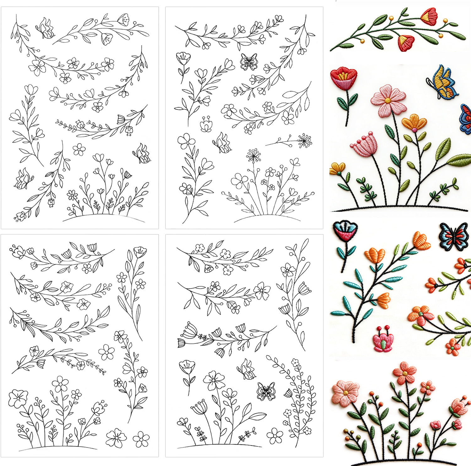 Embroidery Stabilizer Backing - Stick & Stitch Wasserlösliches Stickpapier, Blumenmuster-Gänseblümchen-Abwaschbare