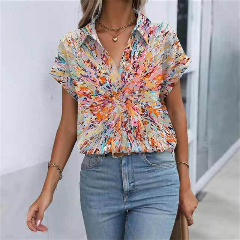 Direct To Garment Ink - Künstlerische Frauen Sommerkleid ung Bluse Tops