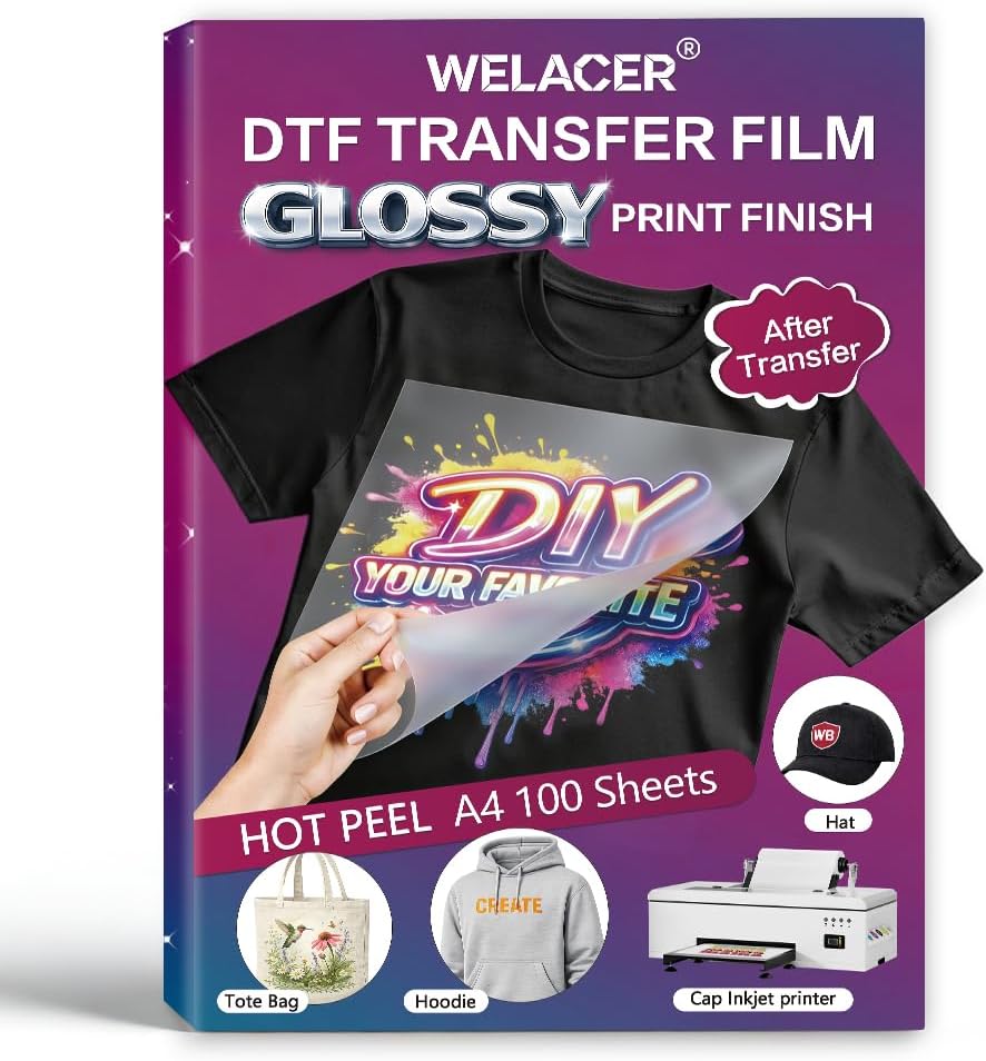 Dtf Hot Peel Film - DTF Transferfolie A4 100 Blatt Glänzend