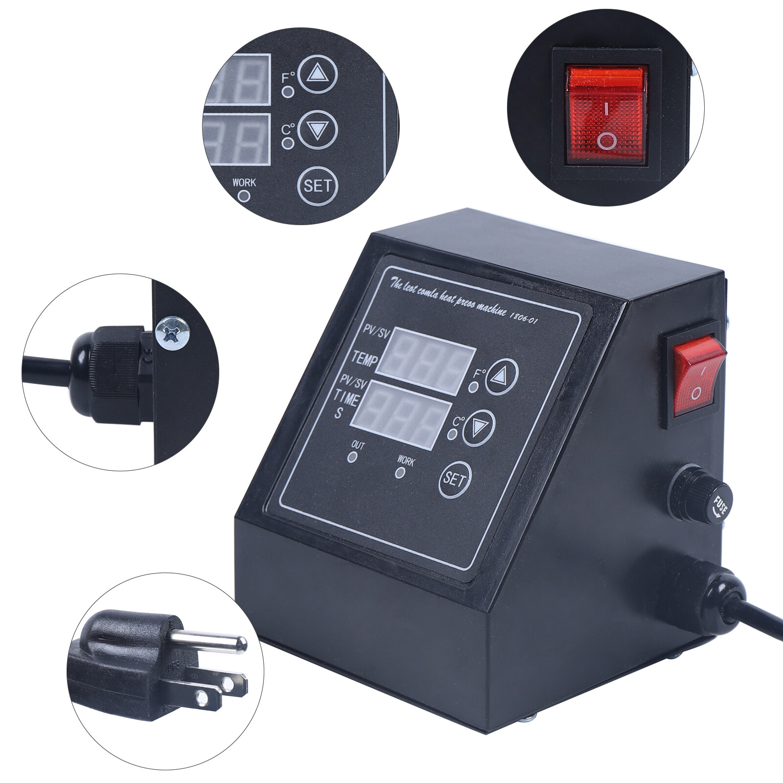 Heat Press Machine - Heißpressmaschinen-Steuerbox mit LED-Anzeige, für T-Shirt-Heizteile, Wärmeübertragung,