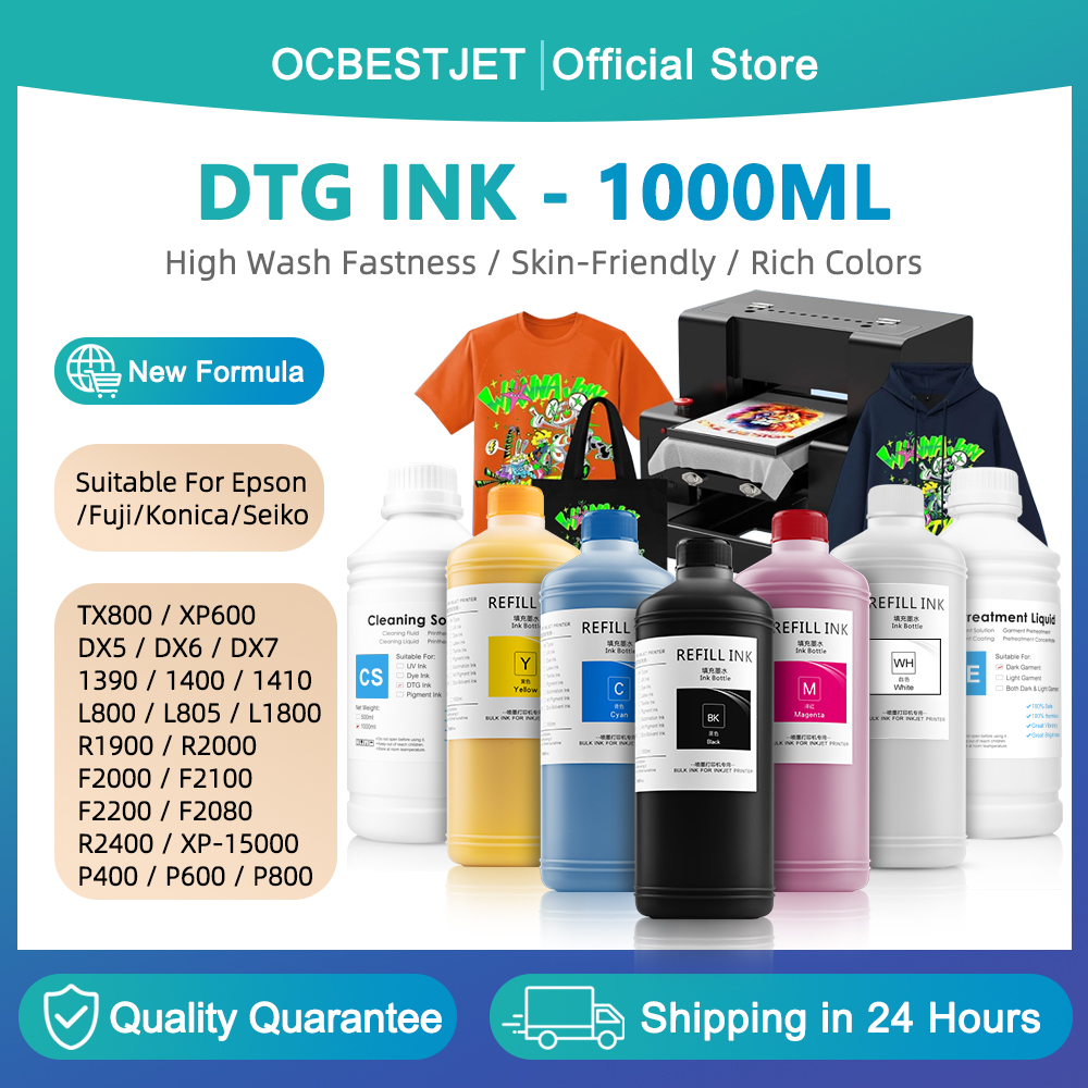 Direct To Garment Ink - 1000ML DTG-Tinte Direkt-auf-Textil-Drucktinte für Epson XP600