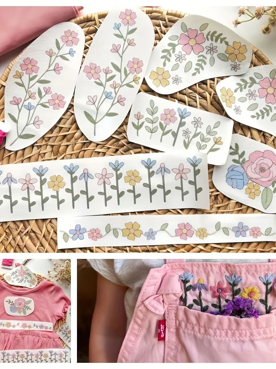 1 Satz mit 8 bunten Grafiken,  - Embroidery Stabilizer Backing review and price