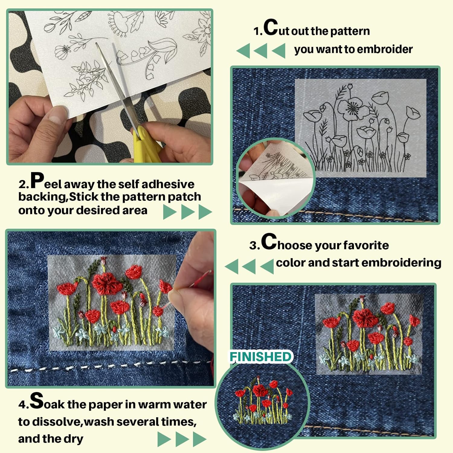 72 Stück wasserlöslicher Stabi - Embroidery Stabilizer Backing review and price