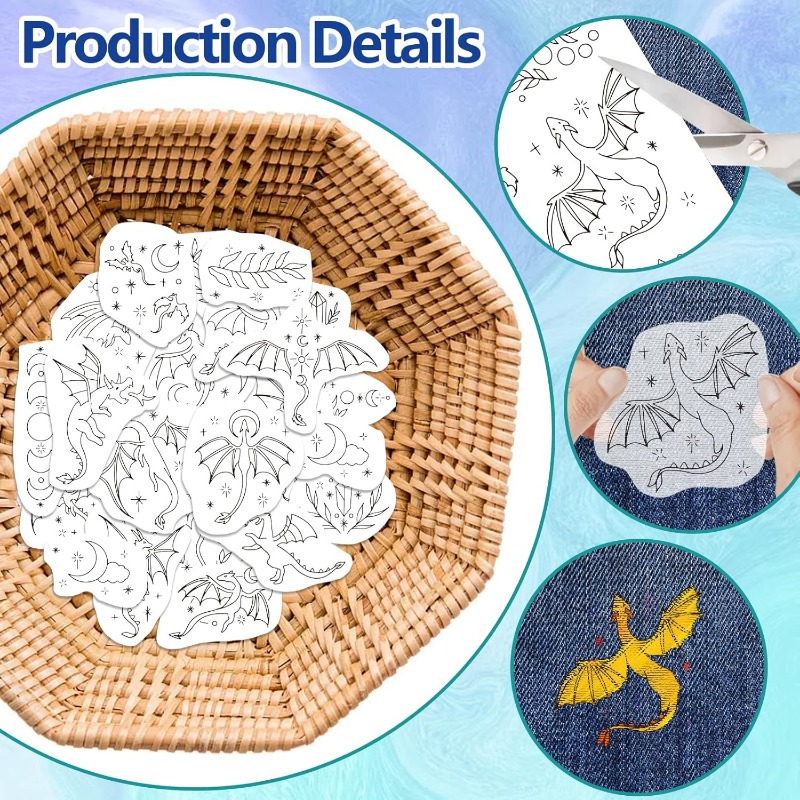 1Set 4 Blatt Drache wasserlösl - Embroidery Stabilizer Backing review and price
