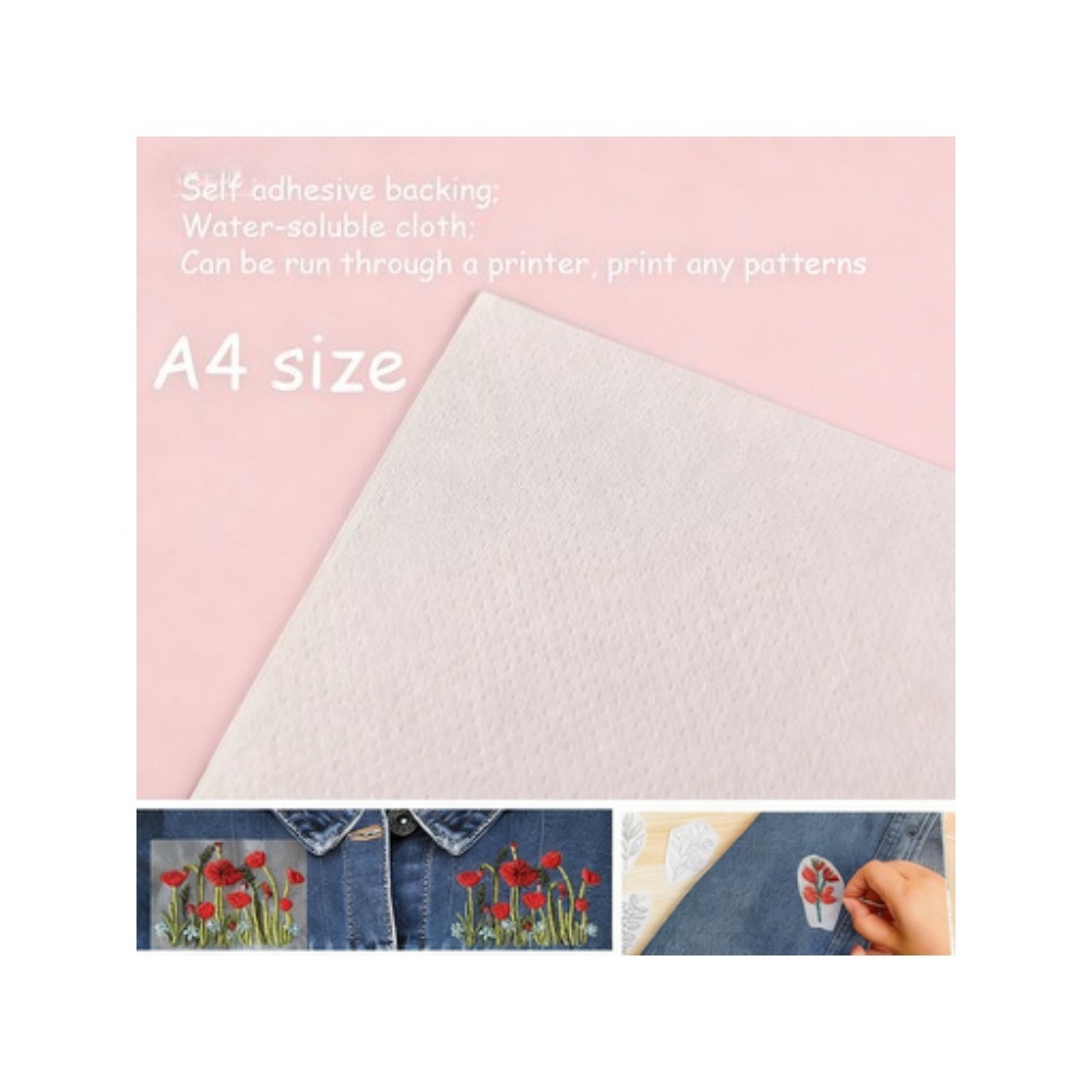 5 Blatt A4, individuell bedruc - Embroidery Stabilizer Backing review and price
