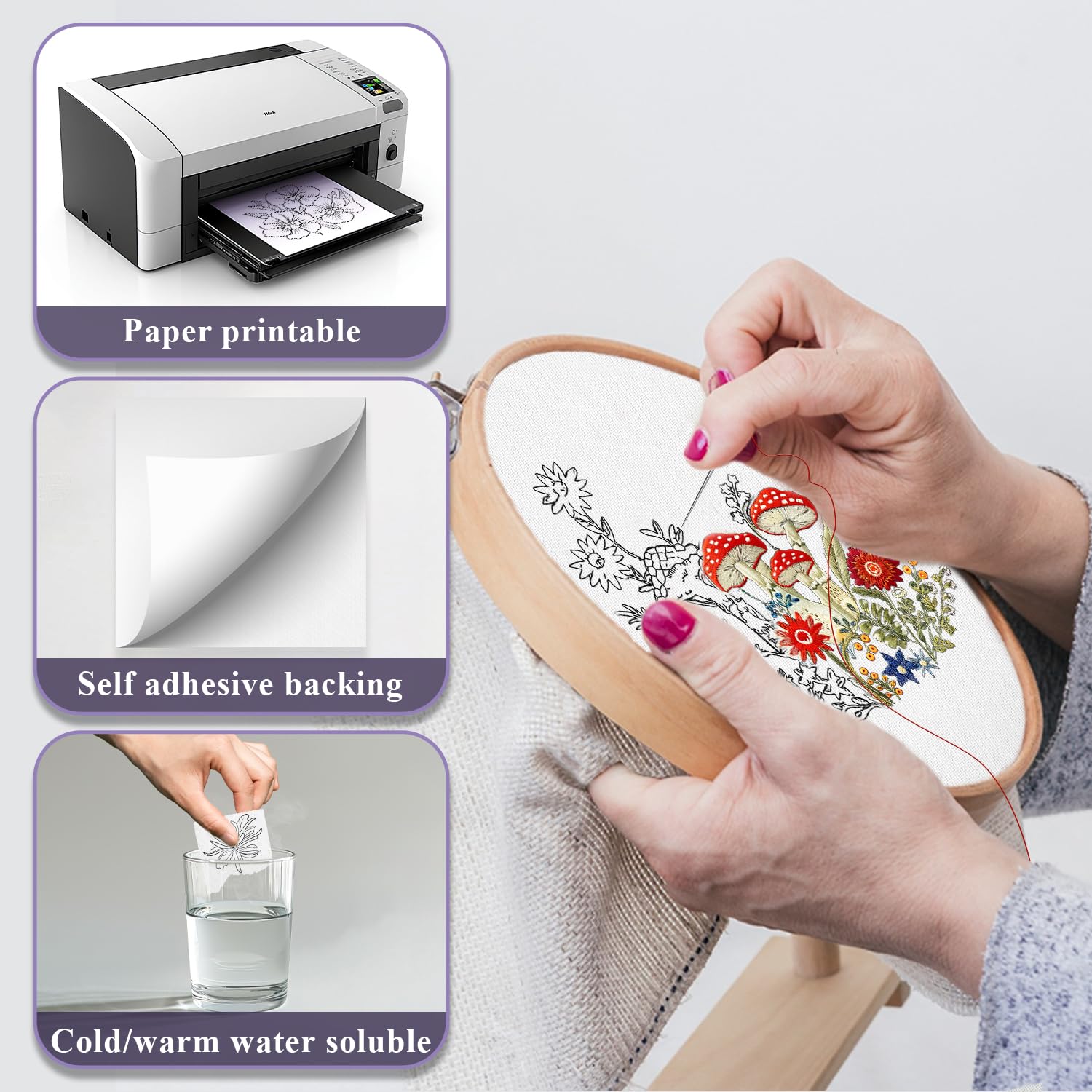 10/5 Stück wasserlöslicher Sti - Embroidery Stabilizer Backing review and price